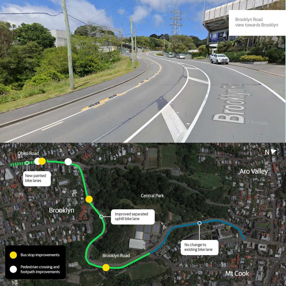 Image is in two halves. The bottom is an image of the new route