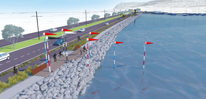 Cobham Drive wind sock akau tangi artists impression Aug 2019